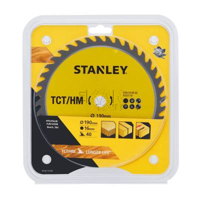 Piła tarczowa z węglikiem TCT/HM 190x16x40z Stanley STA13145-XJ - zdjęcie nr 3