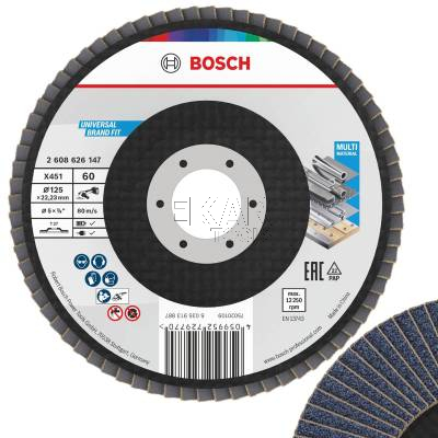 Tarcza ścierna listkowa lamelka 125mm X451 G60 BOSCH 2608626147