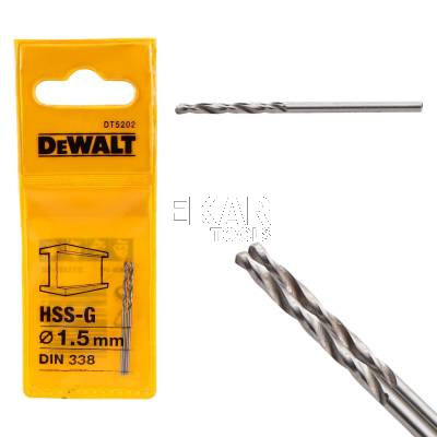 Wiertła 2szt. do metalu HSS-G 1,5mm DeWalt DT5202-QZ