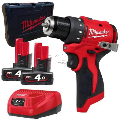 Wkrętarka akumulatorowa Milwaukee M12 BLDDRC-402C 4933499688 + 4Ah + walizka