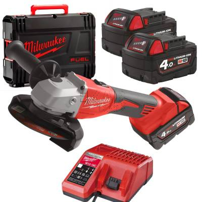 Szlifierka kątowa 125mm Milwaukee M18 BLSAG125XPD-402X 4933492646 + 2x4Ah + walizka