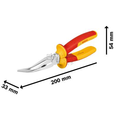 Kombinerki szczypce VDE długie zagięte 40° 200mm BOSCH 1600A02NE4 - zdjęcie nr 3