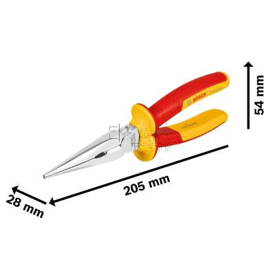 Kombinerki szczypce długie proste VDE 200mm BOSCH 1600A02NE3 - zdjęcie nr 3